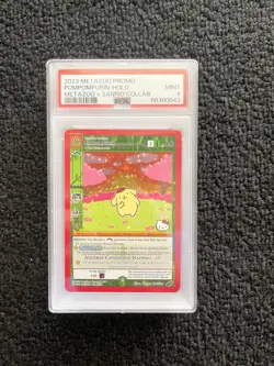 2023 Metazoo x Sanrio Pompompurin Holo PSA 9 SDCC Exclusive Collab Promo Card - Image 1