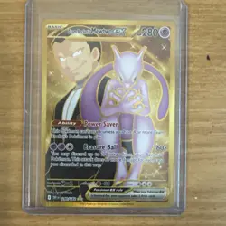 Destined Rivals Gold Team Rockets Mewtwo EX Hyper Rare Card 240/182 - Image 2