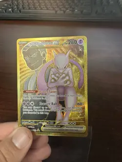 Destined Rivals Gold Team Rockets Mewtwo EX Hyper Rare Card 240/182 - Image 1