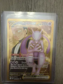 Destined Rivals Gold Team Rockets Mewtwo EX Hyper Rare Card 240/182 - Image 1