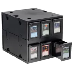 Card Catalogue 6 Drawer Black New - Image 1