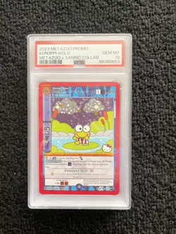 SDCC 2023 MetaZoo x Hello Kitty Sanrio Keroppi Holo Promo Card PSA MINT 10 - Image 1