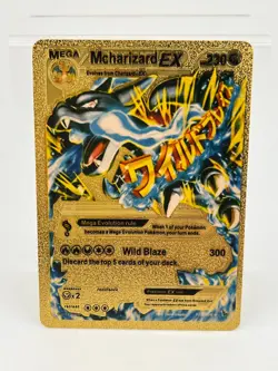 Pokemon Gold Foil Fan Art Textured Card - Mega Mcharizard EX 108/106 230HP - Image 1