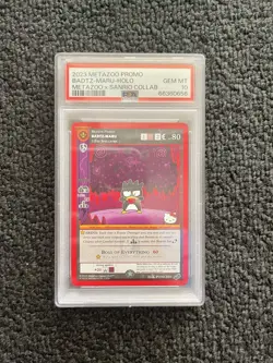 SDCC 2023 MetaZoo x Hello Kitty Badtz-Maru Holo Promo Card Gem Mint PSA 10 - Image 1