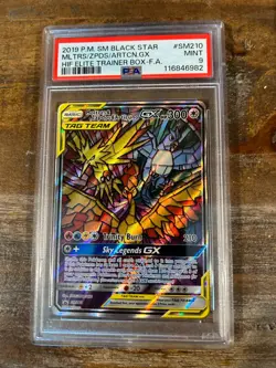 POKEMON 2019 Hidden Fates ETB Promo MOLTRES ZAPDOS ARTICUNO #SM210 PSA 9 Mint - Image 1