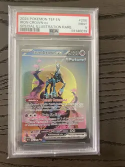2024 POKEMON TEF EN-TEMPORAL FORCES #206 IRON CROWN EX PSA 9 - Image 1