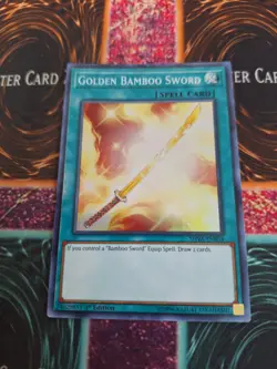 Yugioh Golden Bamboo Sword SHVA-EN054 Super Rare 1st Edition Near Mint - Image 1