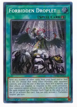 Yugioh Forbidden Droplet MP22-EN254 holo Secret Rare 1st Edition NM - Image 1