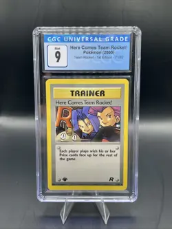 CGC 9 MINT Here Comes Team Rocket! Team Rocket 1st Edition 71/82 Pokemon Card - Image 1