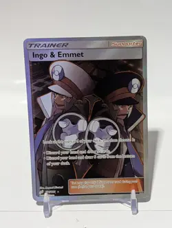 Pokemon TCG Ingo and Emmet Trainer Full Art Card 176/181 LP-MP - Image 1