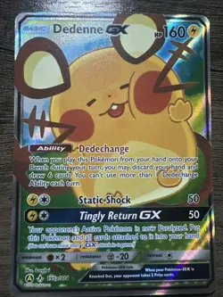 Pokemon TCG Dedenne GX Rare Holo Trading Card - Image 1