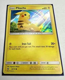 Pikachu 28/73 Water Web Holo Promo Sun & Moon Shining Legends Pokemon Card NM - Image 2