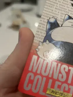 Snorlax Red No. 143 Pokemon Card monsters collection Bandai Carddass 1996 Crease - Image 2