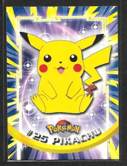 Pikachu #25 Pokemon 1999 Topps TV Animation Edition Series 1 Blue Logo - Image 1