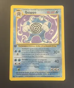 1999 Pokemon Base Set Poliwrath Holo 1st Edition German Quappo 15/102 Rare - Image 1