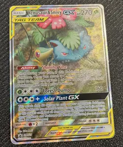 Pokemon Venusaur and Snivy GX SM229 Full Art Tag Team Promo |EXCELLENT CONDITION - Image 2