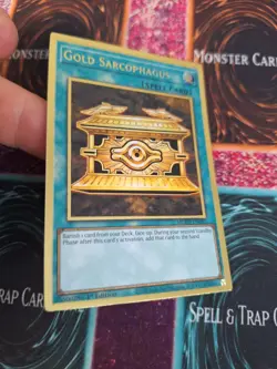 Yugioh Gold Sarcophagus MGED-EN041 Premium Gold Rare 1st Edition Near Mint - Image 2