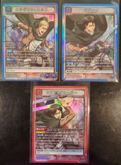 3 SR Attack on Titan JP Union Arena Card Lot Erwin, Eren & Levi - Image 1