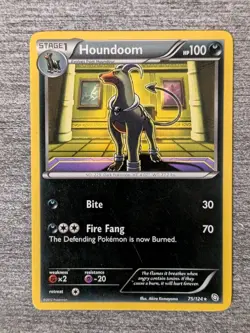 Houndoom 75/124 Regular Rare Dragons Exalted Pokemon Card MP - Image 1