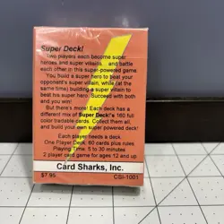 Vtg Super Deck! Super Hero Trading Card Game TCG Card Sharks By Marc Miller 1994 - Image 2