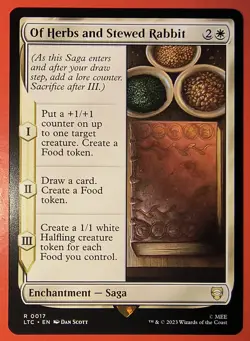 MTG, MAGIC: OF HERBS AND STEWED RABBIT, LTC, COMMANDER UNPLAYED, RARE #0017 - Image 1