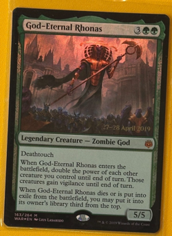 MTG - God-Eternal Rhonas - Foil NM - Prerelease Promo, War of the Spark - Image 1