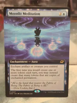 R 0327 Moonlit Meditation Aura EXTENDED ART Rare Edge of Eternities MTG EOE - Image 1