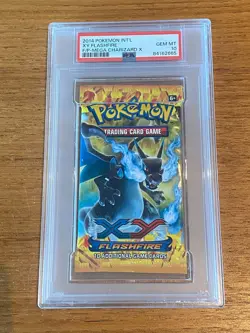 2014 Pokemon XY Flashfire Booster Pack Mega Charizard X Art PSA 10 Gem Mint - Image 1