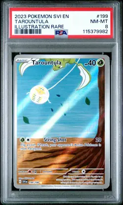 2023 POKEMON SVI EN-SCARLET & VIOLET ILLUSTRATION RARE #199 TAROUNTULA PSA 8 - Image 1