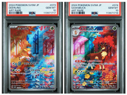PSA 10 Deerling 073/071 Sawsbuck 074/071 AR sv5M 2024 SET Japanese Pokemon - Image 1