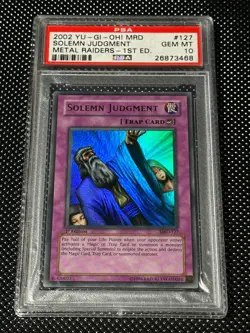 YUGIOH PSA 10 2002 Solemn Judgment MRD-127 Ultra Rare 1st Edition *3468 - Image 1