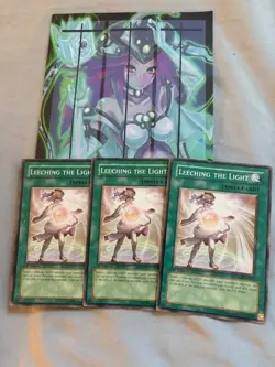 Yugioh 3x Leeching the Light TSHD-EN061 The Shining Darkness 1st Ed LIGHT PLAY - Image 1