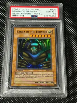 YUGIOH PSA 10 2002 Sanga of the Thunder MRD-025 Super Rare 1st Edition *0656 - Image 1