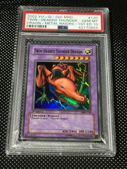 YUGIOH PSA 10 2002 Twin-Headed Thunder Dragon MRD-120 Super Rare 1st Edition *55 - Image 1