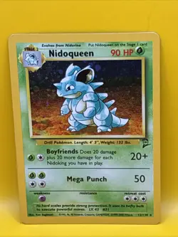 NIDOQUEEN ( 12/130 ) Base Set 2 Holo swirl 1999-2000 Wizards Pokemon Card - Image 1