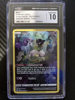 Mew GG10/GG70 Crown Zenith: Galarian Gallery Pokemon Card CGC 10 GEM MINT - Image 1