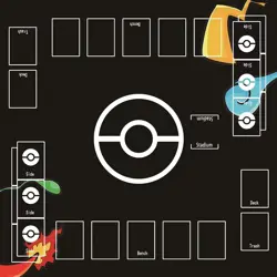 2 Player TCG Trainer Playmat with Zones & Tube | Stitched Game Mat for Card Play - Image 4