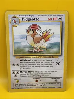 PIDGEOTTO ( 22 /102 ) ) Non Holo 1995-1998 Pokemon / Nintendo Card - Image 1