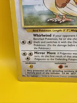 PIDGEOTTO ( 22 /102 ) ) Non Holo 1995-1998 Pokemon / Nintendo Card - Image 5