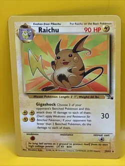 RAICHU ( 29/62 ) ) Non Holo 1995-1998 Pokemon / Nintendo Card - Image 1