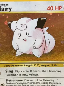 CLEFAIRY ( 6/130 ) Swirl Holo 1999- 2000 Wizards Base Set 2 Pokemon Card - Image 2