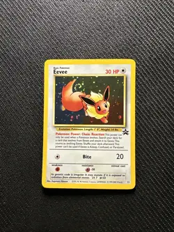 ✨ Eevee WOTC Promo 11 Holo Black Star Pokemon Card LP+ w/ Swirl Rare - Image 1
