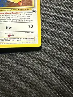✨ Eevee WOTC Promo 11 Holo Black Star Pokemon Card LP+ w/ Swirl Rare - Image 3