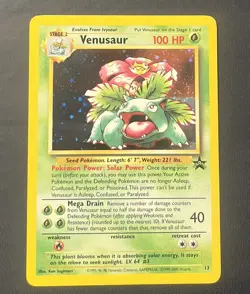 Venusaur #13 (Black Star Promo) Holo RARE Pokemon card - GameBoy - Swirl! - Image 1