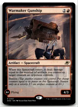 #167 Warmaker Gunship NM 2025 MTG Edge of Eternities R - Image 1