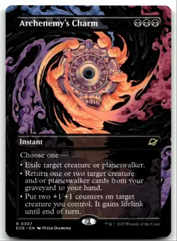 #307 Archenemy's Charm NM BORDERLESS 2025 MTG Edge of Eternities R - Image 1