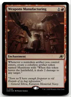#168 Weapons Manufacturing NM FOIL 2025 MTG Edge of Eternities R - Image 1