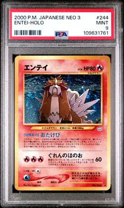 2000 PM Pokemon Japanese Neo 3 Entei Holo #244 PSA 9 - Image 1