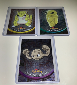 Pokemon Topps Lot Of 3 Cards TV Animation Ed. Sandshrew /Geodude / Kakuna VTG - Image 1