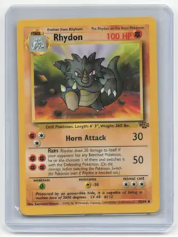 1999 Pokemon TCG Rhydon Jungle #45/64 Basic - Image 1